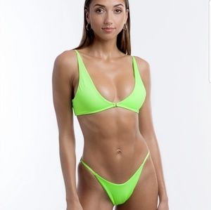 Kendal Swim Top in Neon Green